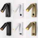 Ljojo LED Reading Wall Lamp, 350° Rotation, USB Interface for Home Decor Lighting