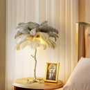 Ljojo Feather Floor Lamp: Luxury Standing Tree Light for Bedroom & Living Room Decoration