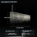 Nordic Rectangular Drop Crystal Chandelier - Luxury LED Hanging Lamp for Living Dining Room by Ljojo