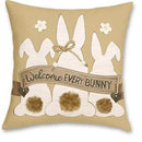 Easter Rabbit & Cross Egg Print Pillow Cover for Farmhouse Decor by Ljojo