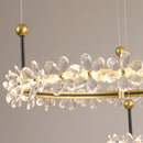 Ljojo Luxury Gold Round Crystal Chandelier Pendant Light for Living Dining Bedroom