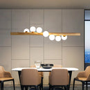 Ljojo Long Wooden Dining Table Pendant Light Modern Chandelier Creative Nordic Bar Counter Study Lamo