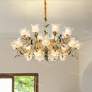 French Retro Living Room Crystal Pendant Light by Ljojo - Luxury Designer Cream Style Glass Crystal Light