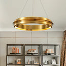 Modern Iron Round Chandelier Luxury Stand Lighting Palace Floor Large Hall Hanging Lamp