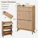 Ljojo™ Fluted Shoe Cabinet with 2 Flip Drawers, 48" Tall Narrow Organizer
