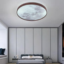 LED Moon Walnut Ceiling Light 26/34CM by Ljojo for Bedroom Living Room Home Decor