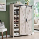 Ljojo™ Sliding Door Shoe Storage Cabinet, 7-Tier Farmhouse Organizer