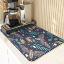 Butterfly Print Table Mat Coaster Set by Ljojo: Kitchen Accessories Absorbent Drying Mat