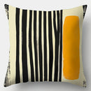 Ljojo Modern Abstract Pillow Covers Set, 17.7"x17.7" - Black, White, Yellow, Orange