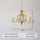 American Retro E14 Led Chandelier: French Style White Metal Candle Pendant Light by Ljojo