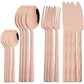 Ljojo 16-Piece Black Stainless Steel Cutlery Set for Western Dining