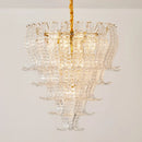 Ljojo Luxurious Pink Glass Chandelier for Living Room, Bedroom, and Dining Room