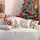 Embroidered Ljojo Joy Bear Christmas Cushion Cover Pillow Case Red Festive Decor