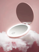 Ljojo LED Lighted Rechargeable 10x Magnifying Makeup Mirror, Foldable Double Sided Travel Beauty Mirror