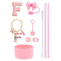 Ljojo 10pcs Tumbler Accessories Set: Straw, Cover, Cap, Boot, Stopper, Keychain, Sticker