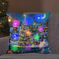 Ljojo LED Retro Santa Claus Christmas Light Decoration Throw Pillow Cover