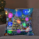 Ljojo LED Retro Santa Claus Christmas Light Decoration Throw Pillow Cover