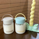 Ljojo 200ml Cute Glass Shaker Bottle for Coffee Juice Tea - Portable Kawaii Glass Cup