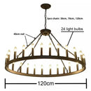 American Retro E14 Led Pendant Lights: Black Metal Chandelier by Ljojo for Living Room & Stairs