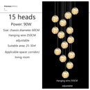 Modern Glass Ball Ceiling Chandelier Dimmable for Staircase Living Room by Ljojo