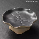 Ljojo Lotus Leaf Plate: Tall Chinese Dim Sum Tea Plate for Snacks & Fruits