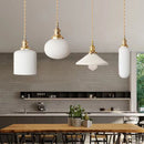 Japanese Style Ceramic Chandelier LED Pendant Lighting Brass Holder by Ljojo
