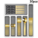 Ljojo 48pc Stainless Steel Tableware Set Knife Fork Spoon Dessert Steak Knife