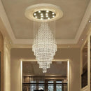 Ljojo Luxury Large Foyer Crystal Chandelier - Modern 12-Light Flush Mount Raindrop Fixture