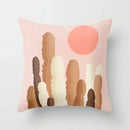 Ljojo Minimal Line Abstract Sun Pattern Plush Pillow Case