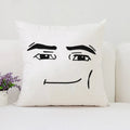 Ljojo Man Face Print Plush Cushion Cover 50x50cm