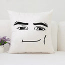 Ljojo Man Face Print Plush Cushion Cover 50x50cm