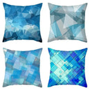 Geometric Blue Patterned Digital Print Pillow Covers by Ljojo: Sofa, Bedroom, Car Decor