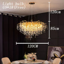 Nordic Chrome Gold Crystal Chandelier Luxury Branches Living Room Bedroom - Ljojo