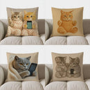 Cute Cats in PJs Phone Pillow Cover by Ljojo: Sofa, Bedroom, Car Decor