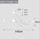 Ljojo Modern Rotate LED Chandelier for Living Room Dining Office Black Pendant Lights