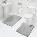 Ljojo Memory Foam Bathroom Rug Set: Non-Slip, Absorbent, Soft U-Shaped and Rectangle Mats