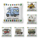 Happy Campers Owl Motorhome Print Pillow Case by Ljojo