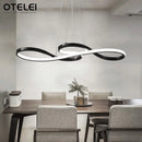 Ljojo LED Pendant Light Bar Remote Dimming Chandelier