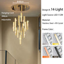 LED Crystal Chandelier: Modern Villa Hanging Light for Hotel Lobby & Staircase - Ljojo