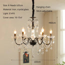 American Retro Black E14 Crystal Chandelier by Ljojo- Artful Living Room Ceiling Pendant Lights