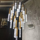 Large Long Crystal Chandelier Lighting for Staircase: Elegant Gold Chain Chandeliers by Ljojo