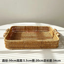 Ljojo Living Room Tray Fruit Basket Bread Plate Snack Basket Woven Wedding Plate