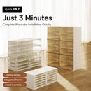 Ljojo™ Stackable Shoe Rack Organizer with Clear Magnetic Door, Large Plastic Cabinet