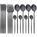 Ljojo Luxury Matte Stainless Steel Cutlery Set - 16 Piece Kitchen Tableware Silverware Set