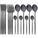Ljojo Luxury Matte Stainless Steel Cutlery Set - 16 Piece Kitchen Tableware Silverware Set