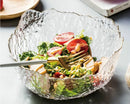 Ljojo 1500ml Glass Bowl for Household, Tableware, Fruit Dessert Plate, Gold-Plated Bowl