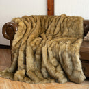 Ljojo Luxury Faux Fur Throw Blanket King Size Plaid Throws Soft & Fluffy