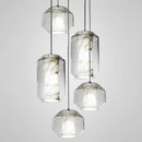 Ljojo Marble Glass Chandelier LED Pendant Lamps for Indoor Room Decor