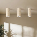 Natural Stone Travertine Ceiling Light - Elegant Handcrafted Lamp by Ljojo