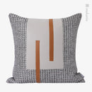 Ljojo Light Luxury Orange Gray Leather Stitching Square Pillow